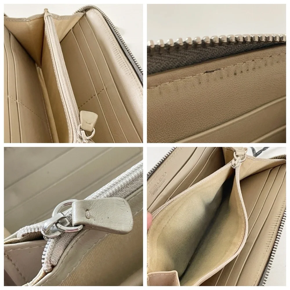 Jimmy Choo metallic leather stars long zip wallet